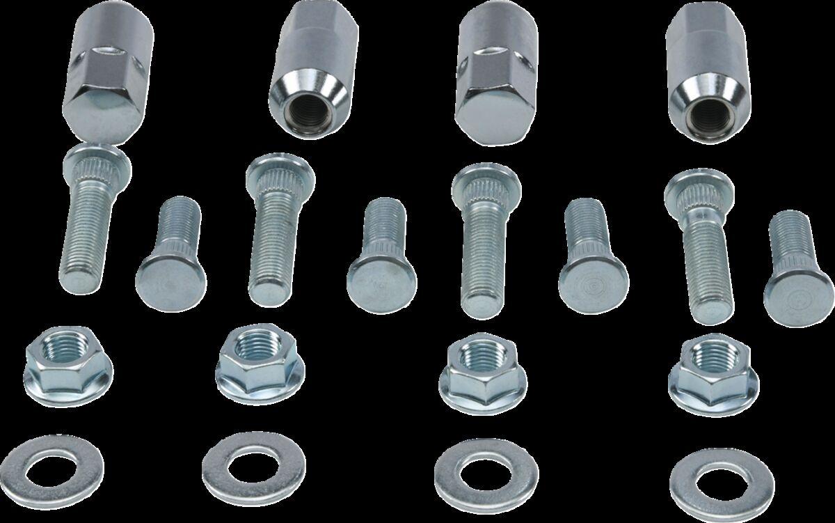 85-1132 - Moose Racing Wheel Stud/Nut Kit For Polaris Sportsman 500 EFI 4X4 2006-2008 Fits Front Or Rear - Silver