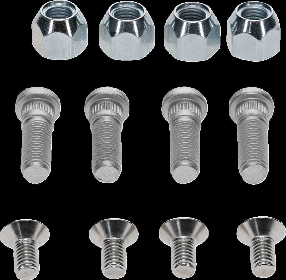 85-1147 - Moose Racing Wheel Stud/Nut Kit For Can Am Commander 1000 R EFI 2021-2025 Fits Front Or Rear - Silver