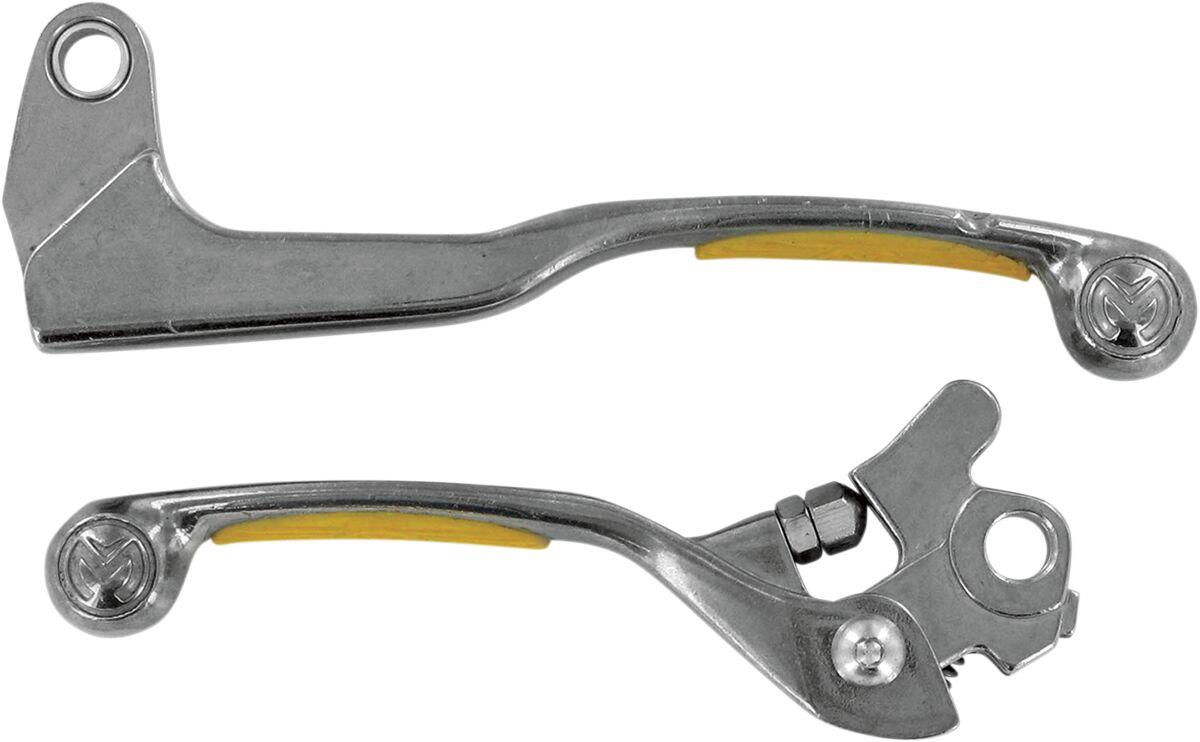 1SGSC46 - Moose Racing Competition Grip Lever Set For Suzuki RM125 2004-2010 - Silver/Yellow
