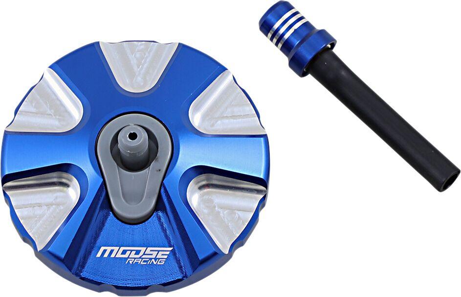 T03-5111L - Moose Racing Aluminium Fuel Cap For Husqvarna FE250 2013-2023 - Blue/Silver