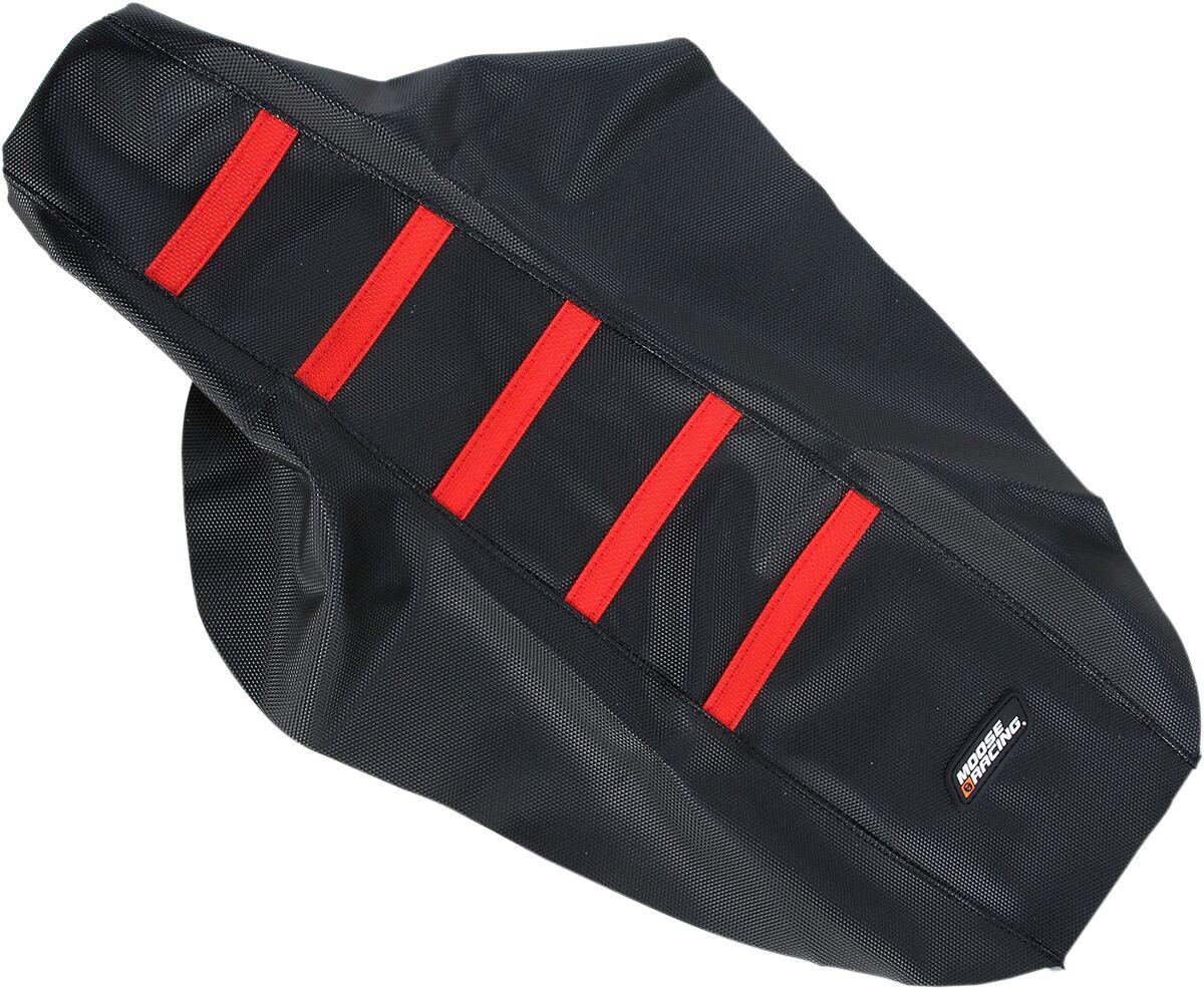 CR8096-331RT - Moose Racing Ribbed Seat Cover For Honda CR80B 1996-2002 - Black Cover/Red Ribs