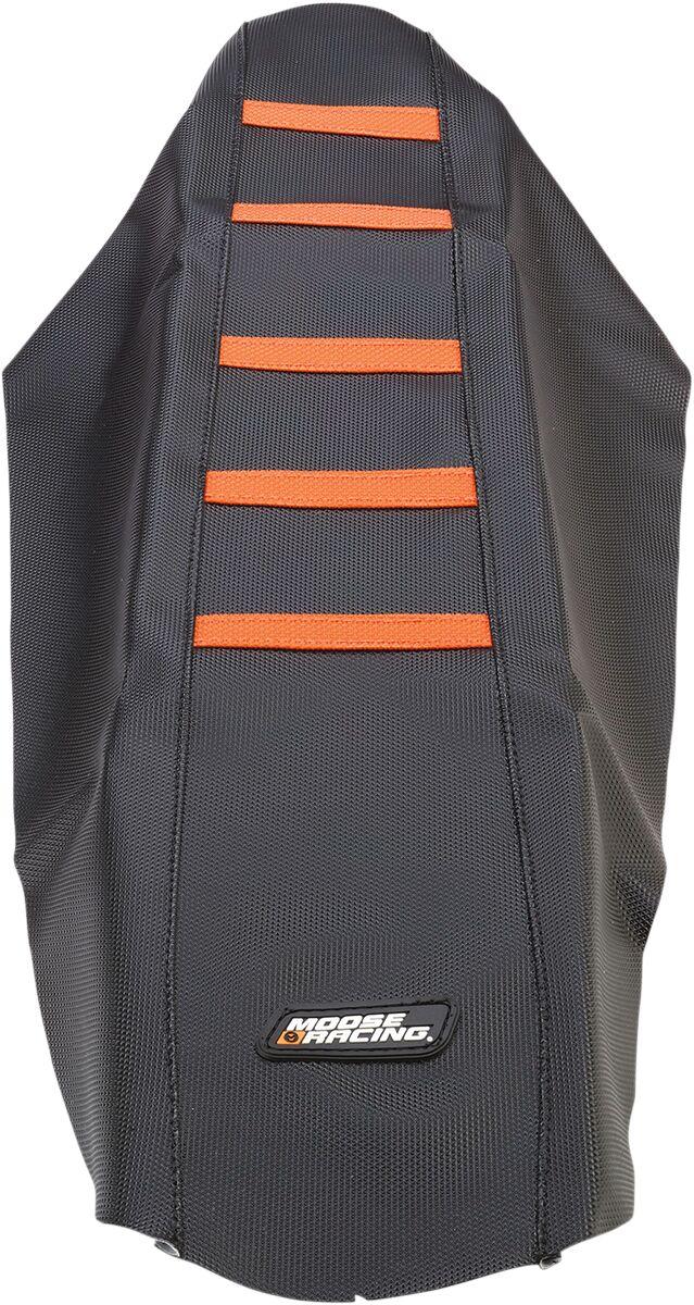 KTM12507-336RT - KTM12507-336RT - Moose Ribbed Seat Cover - KTM EXC 2008-11, SX 125/250 2007-10 - Black/Orange