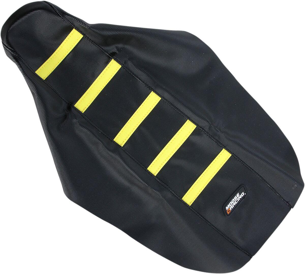 RM8502-331RT - Moose Racing Ribbed Seat Cover For Suzuki RM85 2002-2018 - Black Cover/Yellow Ribs
