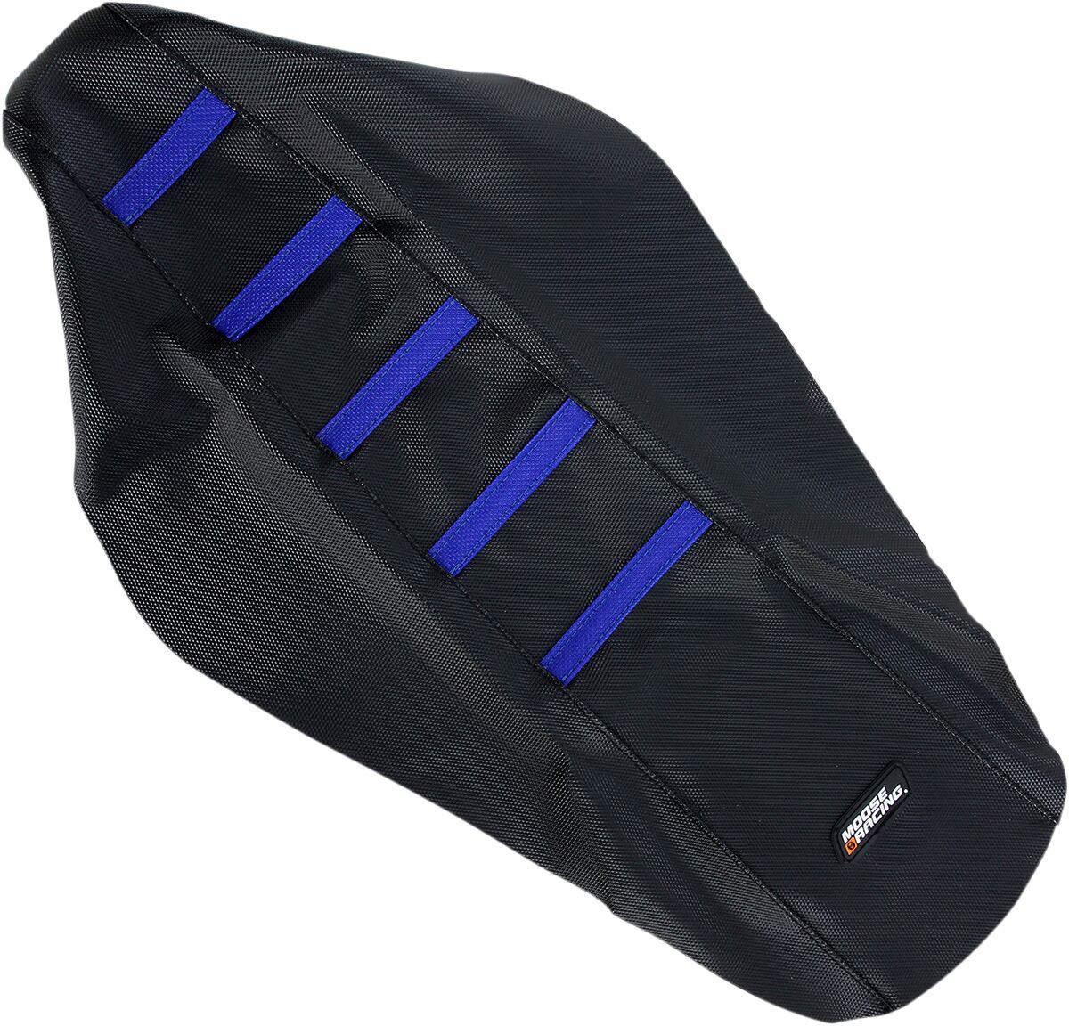 YZ12502-332RT - YZ12502-332RT - Moose Ribbed Seat Cover - Yamaha YZ 125/250 2002-18 - Black/Blue