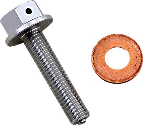 T14-1082S - Moose Racing Magnetic Drain Plug For Honda CRF450R 2002-2008 - Anodized Clear/Silver