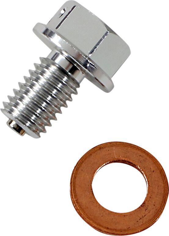T14-2081S - Moose Racing Magnetic Drain Plug For Kawasaki KX100 2001-2021 - Anodized Clear/Silver