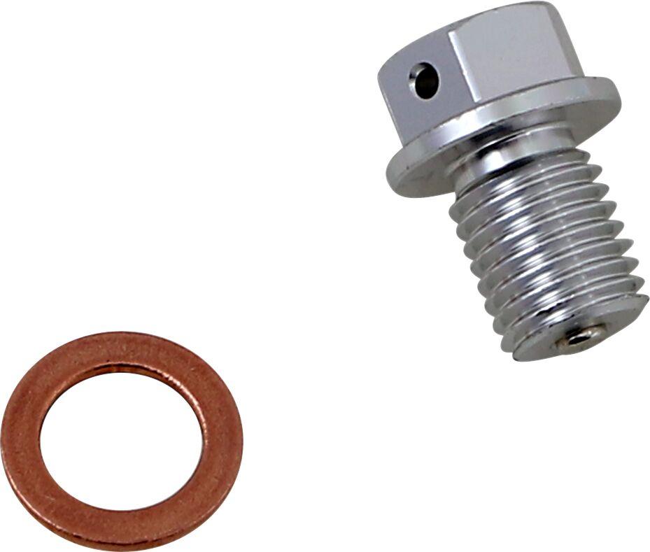 T14-6085S - Moose Racing Magnetic Drain Plug For Honda CR125 1984-2007 - Anodized Clear/Silver