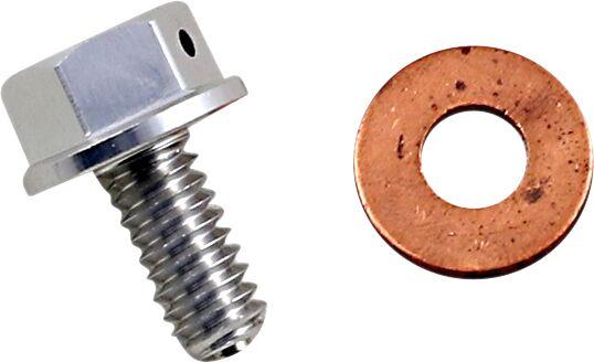 T14-2083S - Moose Racing Magnetic Drain Plug For Kawasaki KX250 2021-2023 - Anodized Clear/Silver