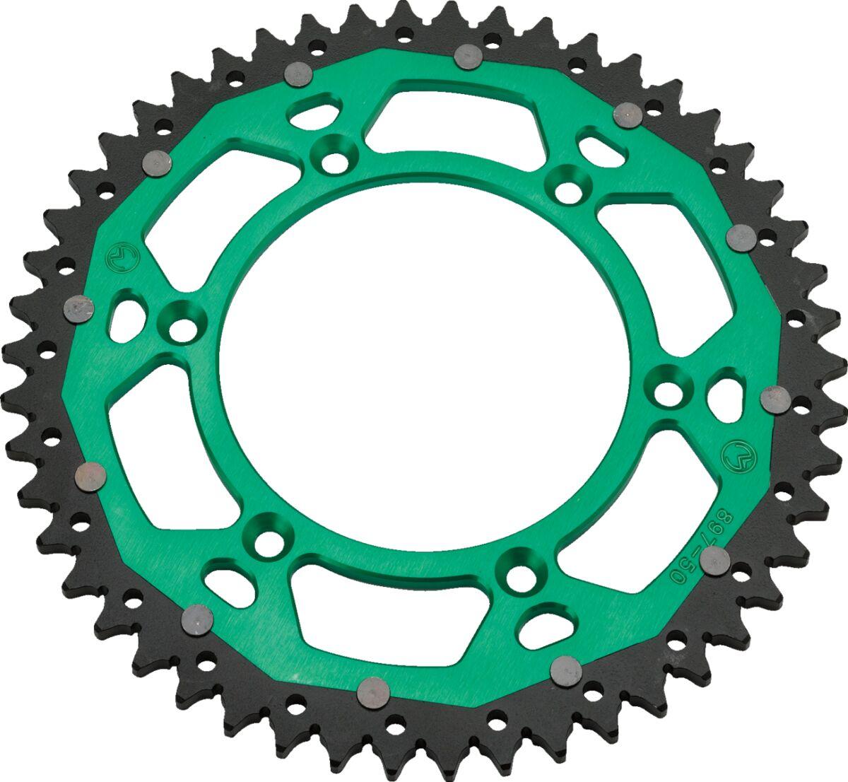 1210-460-50-15X - Moose Racing Dual Sprocket For Kawasaki KDX175 1980-1982 Rear Green 50T
