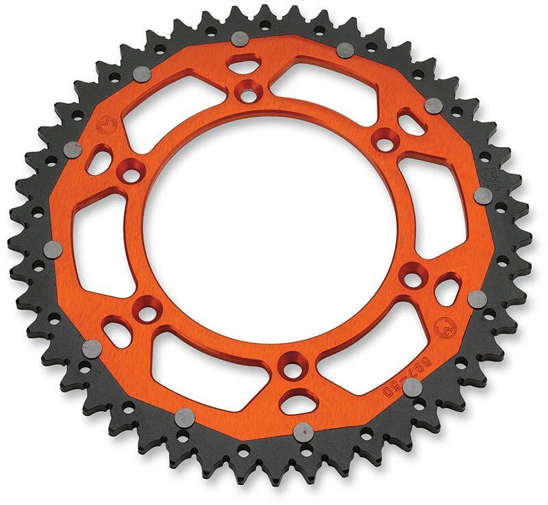 1210-895-50-14X - Moose Racing Dual Rear Sprocket For Gas Gas MC85 2022-2024 Rear Black/Orange 50T