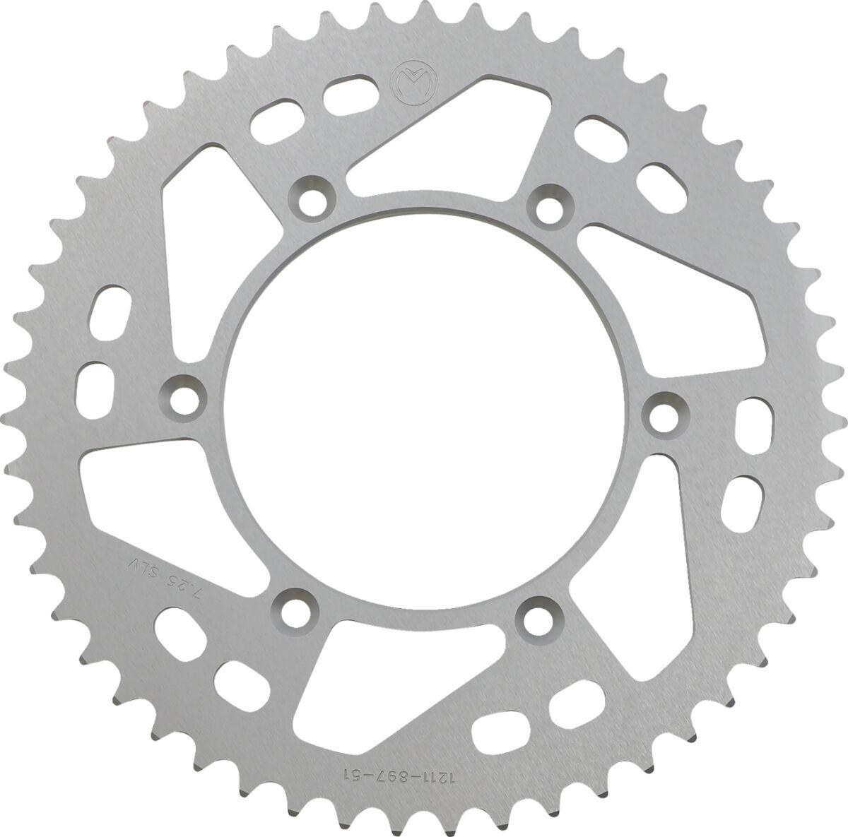 1211-897-51-11 - Moose Racing Aluminium Sprocket For KTM Adventure 640 1999-2006 Rear Silver 51T
