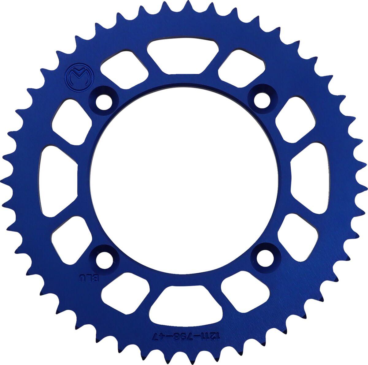 1211-798-47-12 - Moose Racing Rear Aluminium Sprocket For Suzuki RM80 1982-2001 Rear Blue 47T