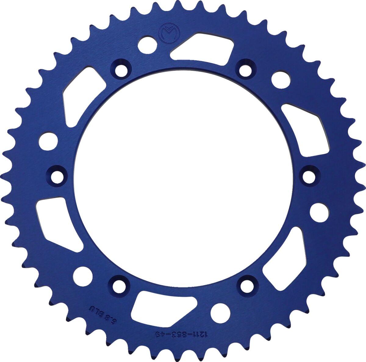 1211-853-49-12 - Moose Racing Rear Aluminium Sprocket For Yamaha DT200R 1989-1990 Rear Blue 49T