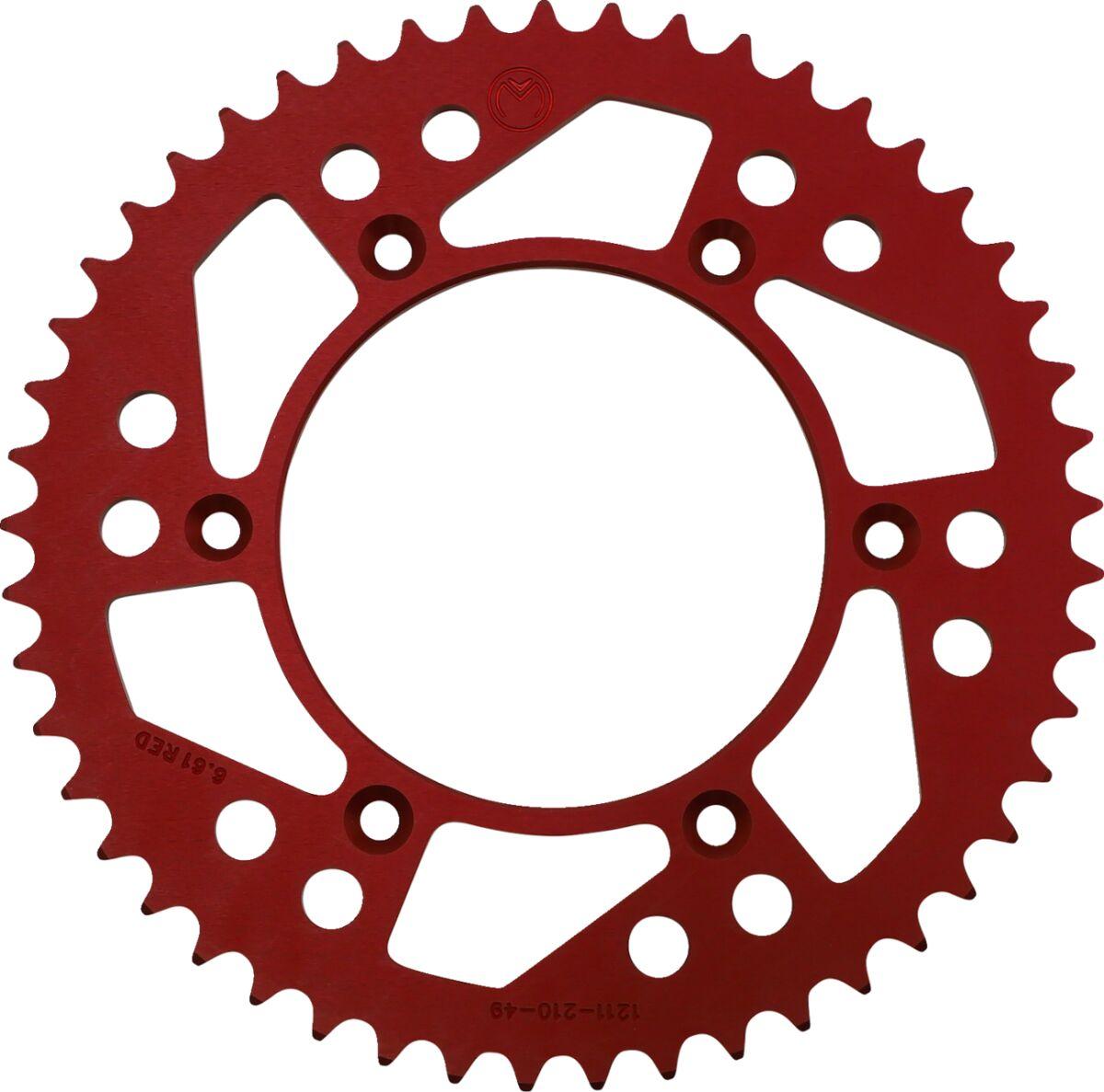 1211-210-49-13 - Moose Racing Rear Aluminium Sprocket For Honda CR125 1984-2007 Rear Red 49T