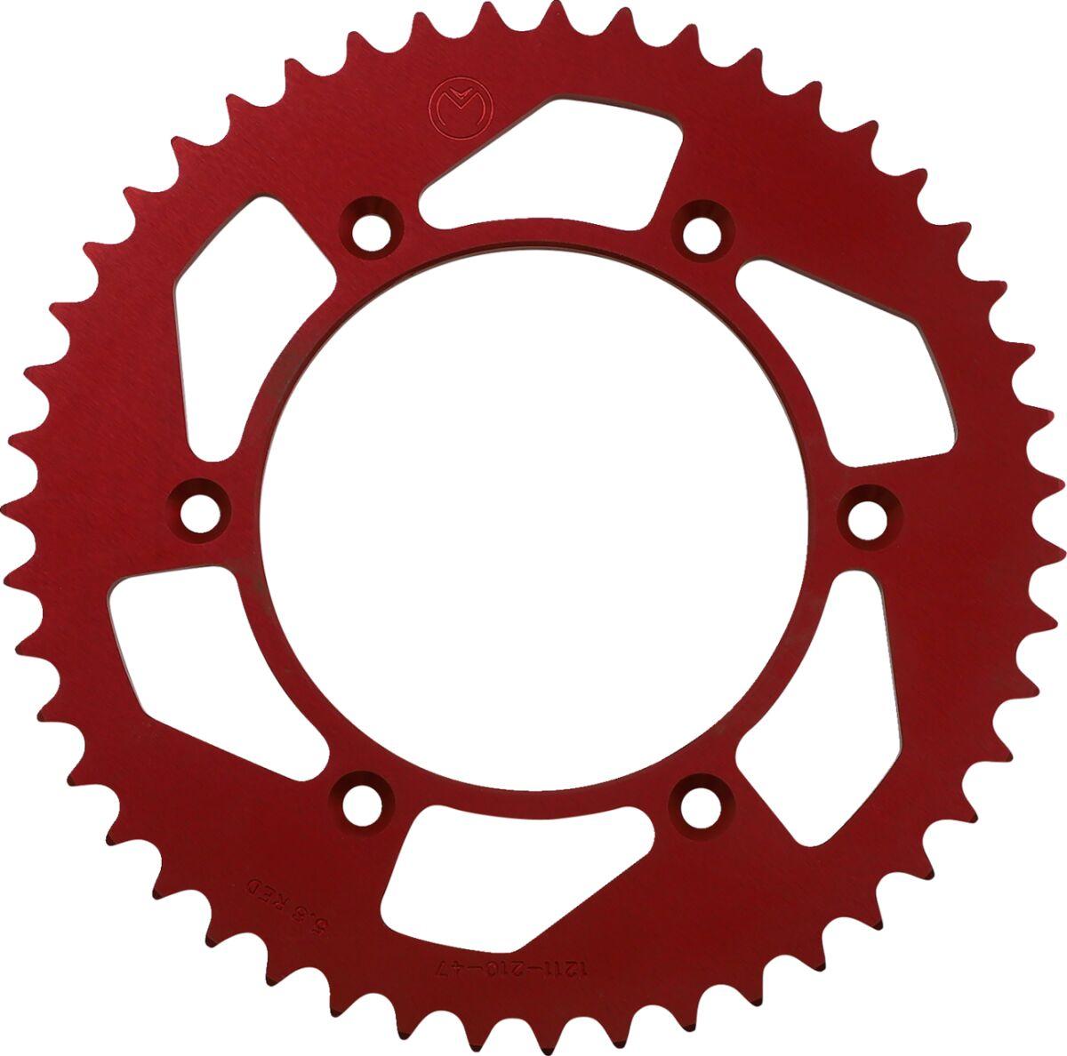 1211-210-47-13 - Moose Racing Rear Aluminium Sprocket For Honda CR125 1984-2007 Rear Red 47T