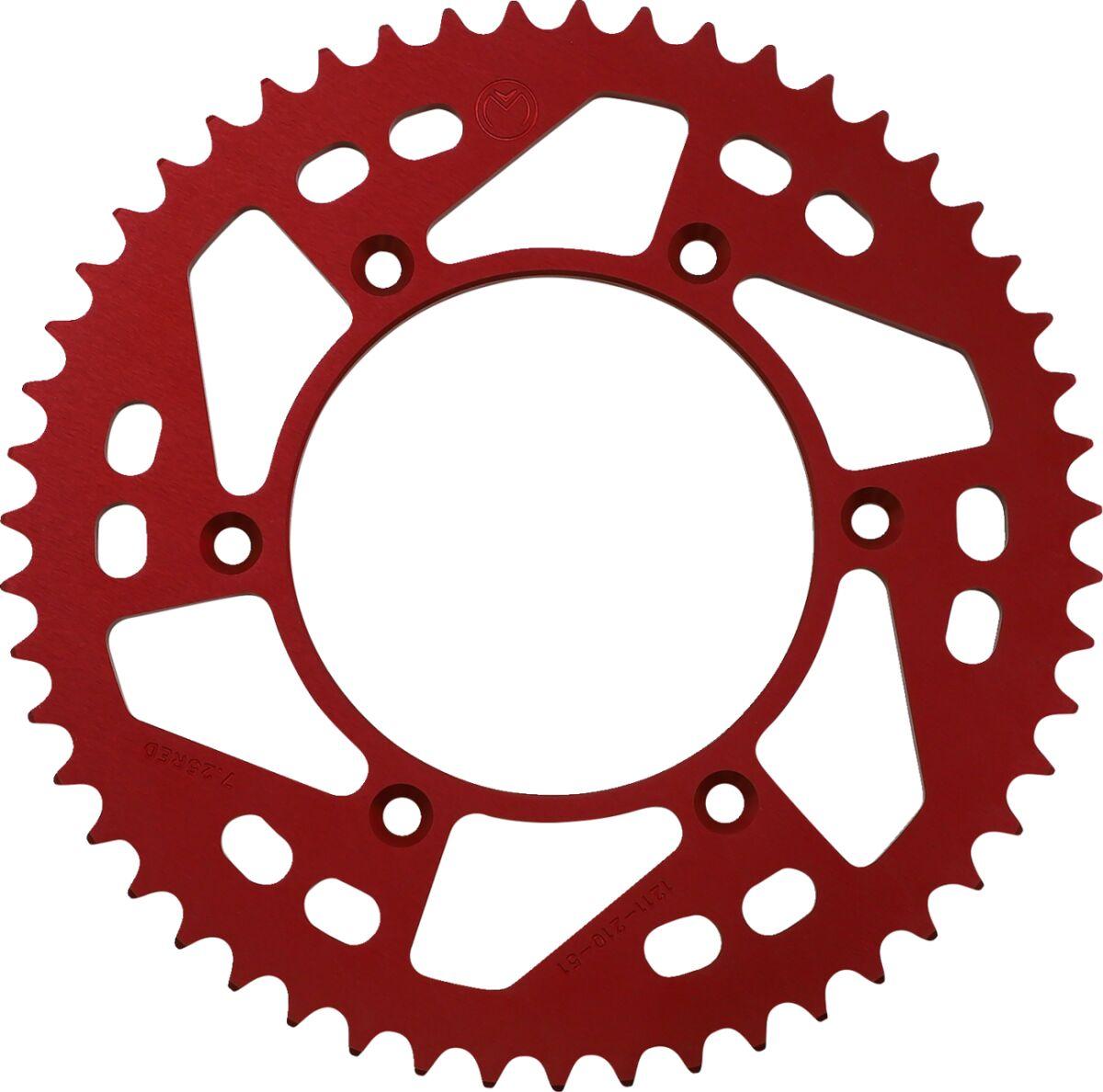 1211-210-51-13 - Moose Racing Rear Aluminium Sprocket For Honda CR125 1984-2007 Rear Red 51T