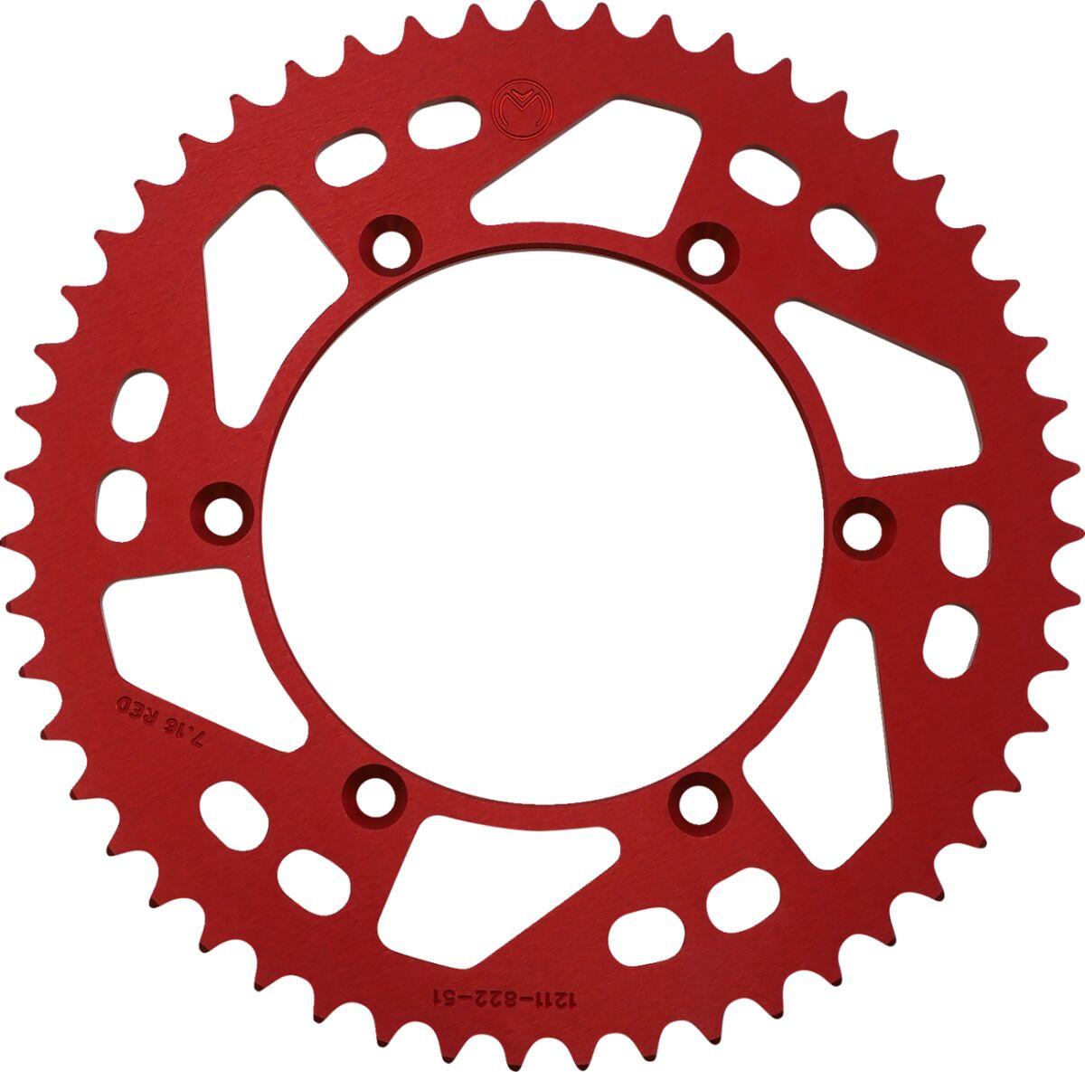 1211-822-51-13 - Moose Racing Aluminium Sprocket For Husqvarna AE 430 Rear Red 51T 1986-1988