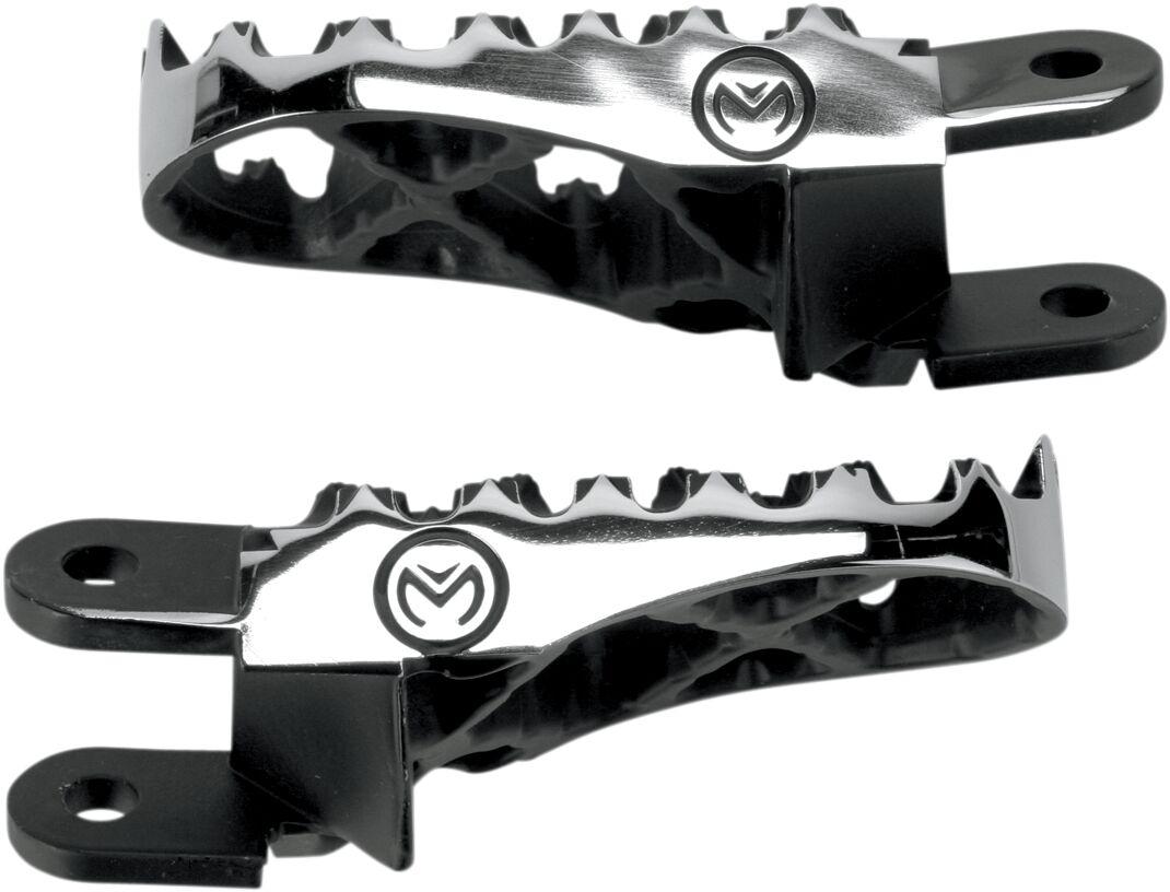 STXR-5 - Moose Racing Hybrid Footpegs For Honda CR80B 1996-2002 Front/- Black/Silver