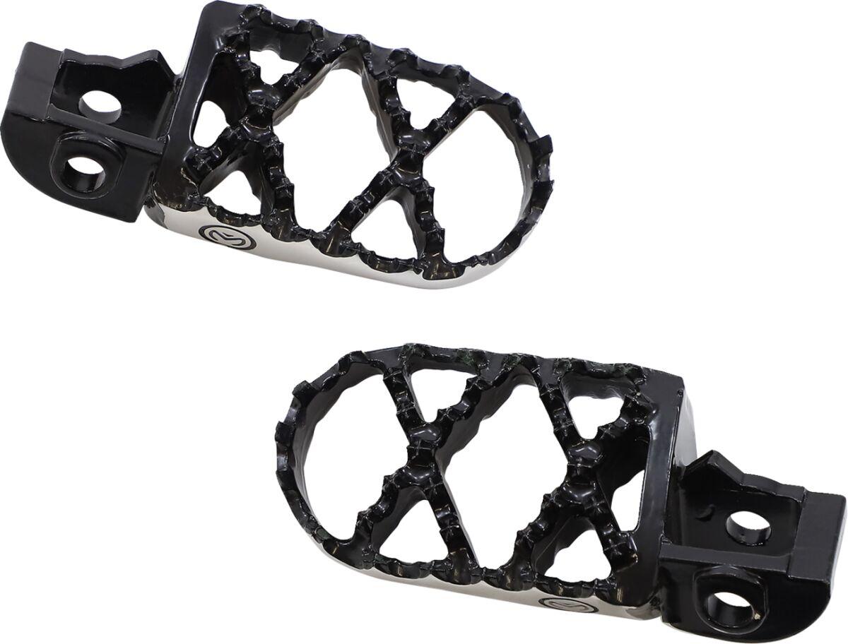STKTM-16B - Moose Racing Hybrid Footpegs For Gas Gas EC300 2021-2023 Front/- Black/Silver