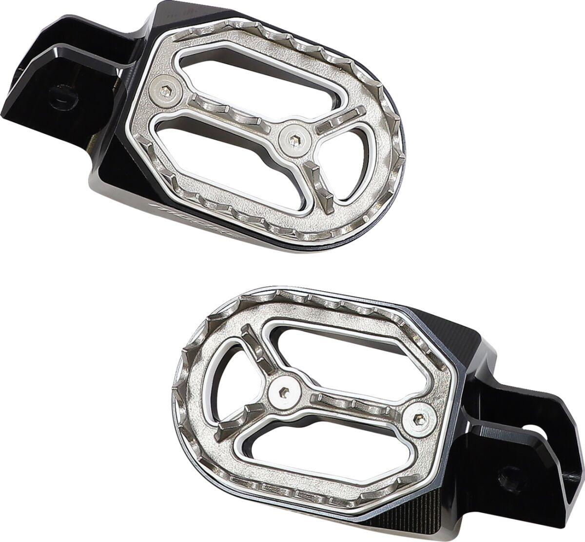 P17-54B4B - Moose Racing Qualifier Foot Pegs For Yamaha PW50 2001-2025 - Black/Chrome
