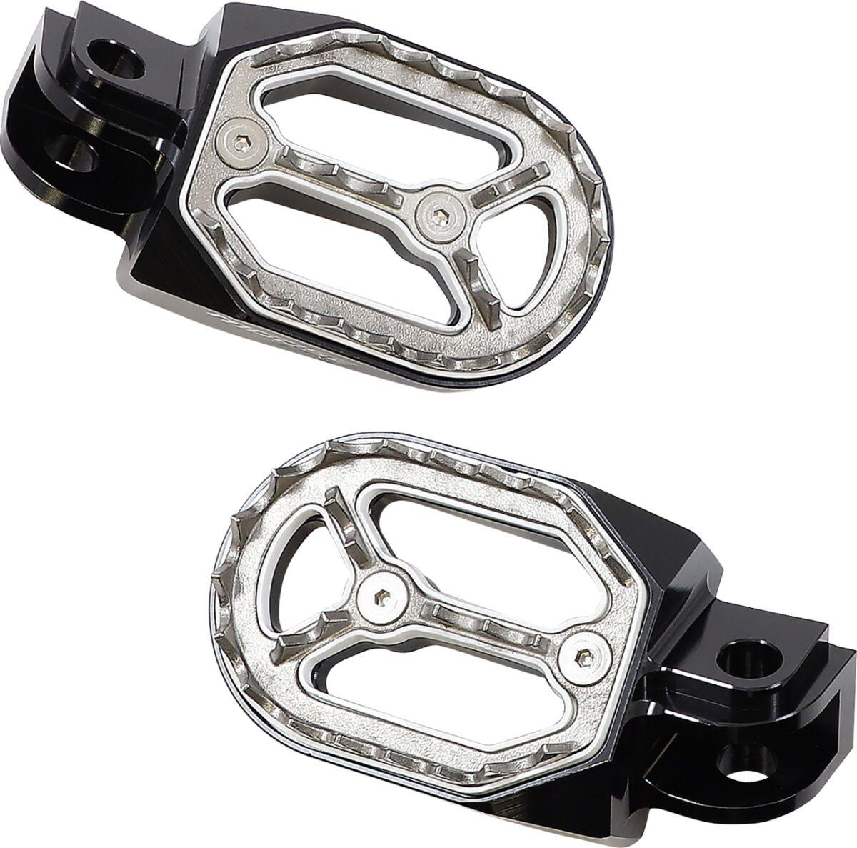 P17-54A7B - Moose Racing Qualifier Footpegs For Gas Gas EC 250 2018-2020 - Black/Chrome
