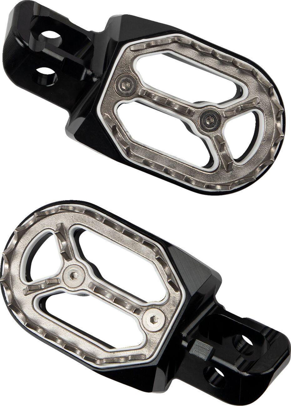 P-1754B5B - Moose Racing Qualifier Footpegs For Beta RR 125 2020-2023 - Black/Chrome