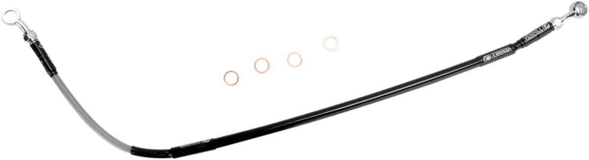 H02-2-035/P-CL - Moose Racing Stainless Steel Braided Brake Hose For Honda CR125 2005-2007 Rear - Silver