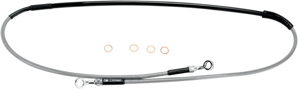 K02-1-046/P-CL - Moose Racing Stainless Steel Braided Brake Hose For Kawasaki KX250 2007-2008 Front - Silver