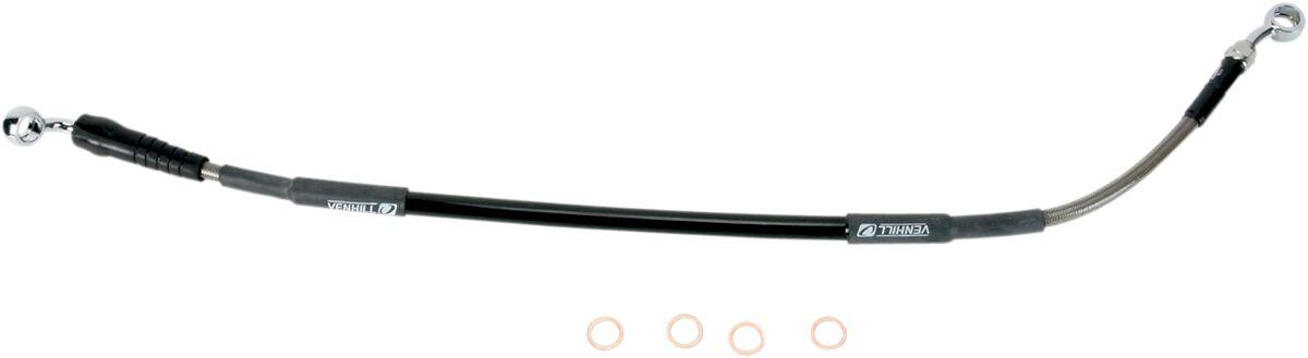Y01-2-034/P-CL - Moose Racing Stainless Steel Braided Brake Hose For Yamaha WRF250 2007-2024 Rear - Silver