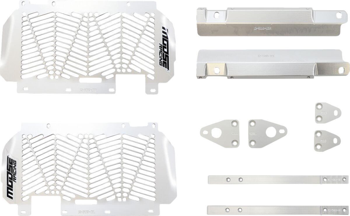 12-5019 - Moose Racing Billet Radiator Guards For Yamaha WRF250 2020-2024 - Silver