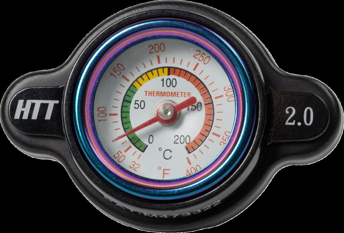 I15-6202B - Moose Racing Radiator Cap with Temperature Gauge For Kawasaki KXF250 2004-2013 - Black/White