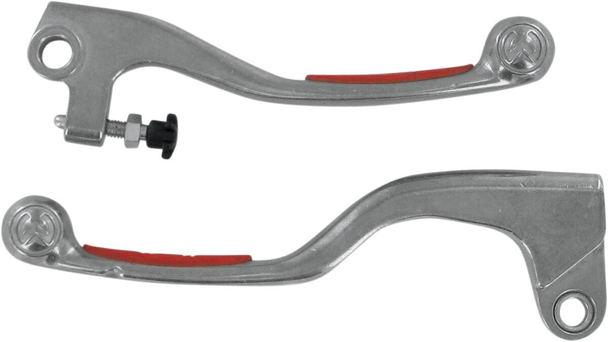 1SGHA25 - Moose Racing Competition Grip Lever Set For Honda CR125 1992-2004 - Red/Silver