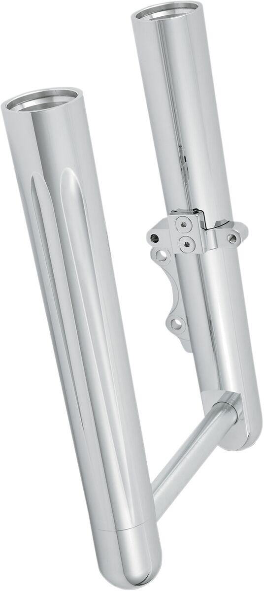 06-512 - Arlen Ness Dual-Disc Hot Legs Fork Legs For Harley Davidson FLHR 1450 2000-2002 Lower - Chrome