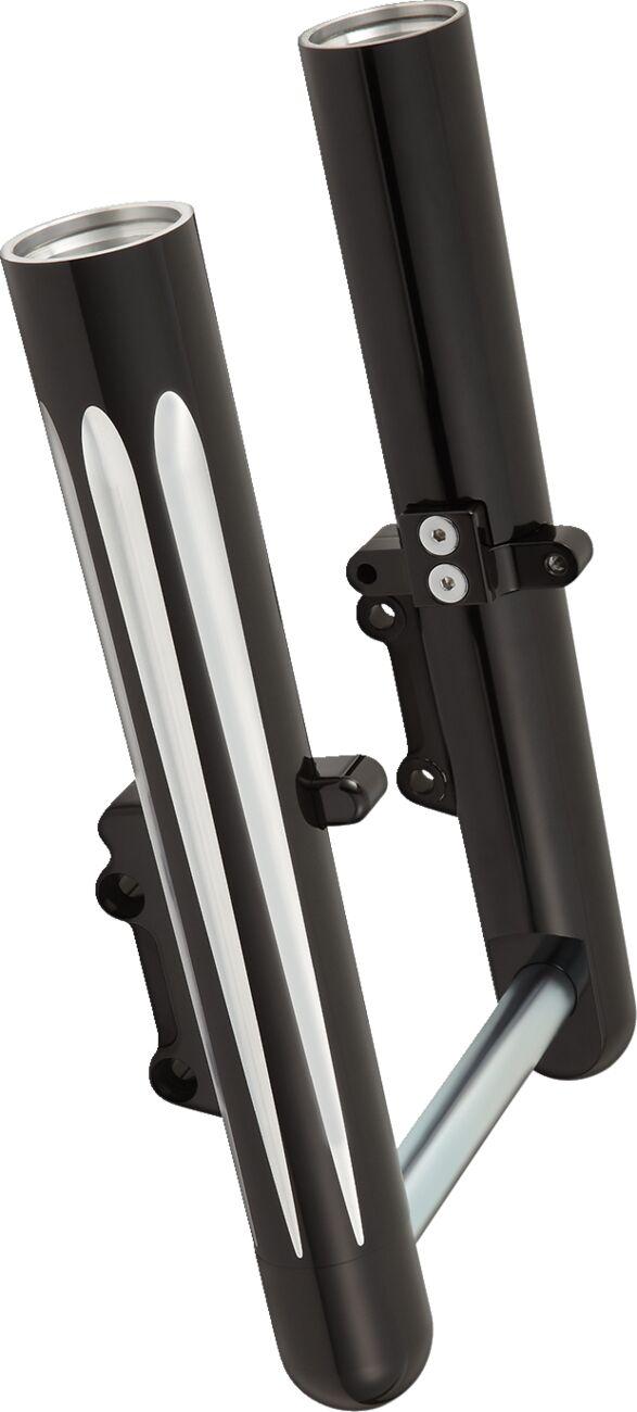 40-530 - Arlen Ness Hot Legs Deep Cut Fork Legs For Harley Davidson FLHX 1923 2024 - Black