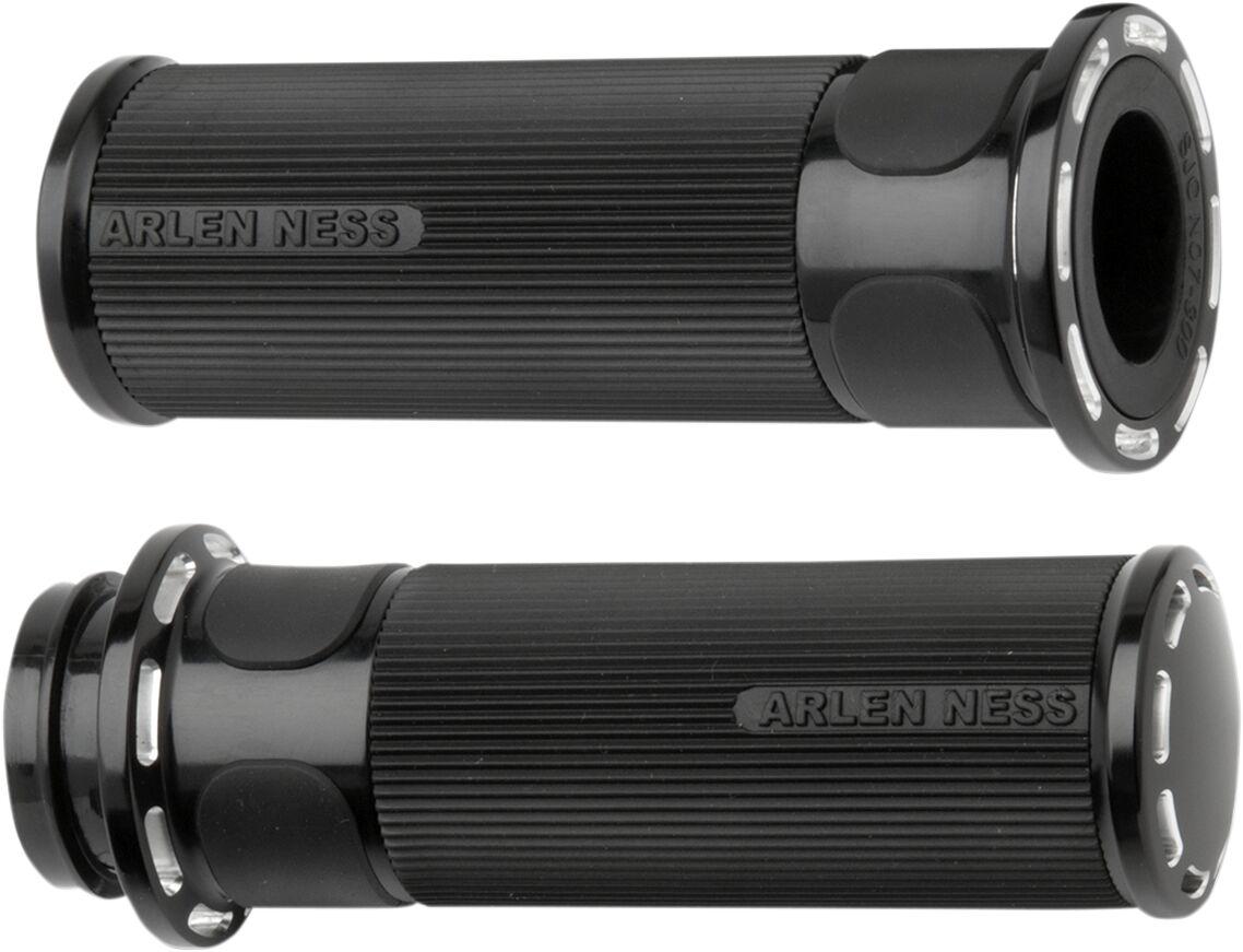 07-303 - Arlen Ness Fusion Slot Track Grips For Harley Davidson FLDE 1750 2018-2020 - Black