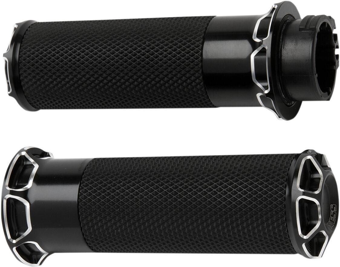 07-329 - Arlen Ness Fusion Beveled Grips For Harley Davidson FLDE 1750 2018-2020 - Black