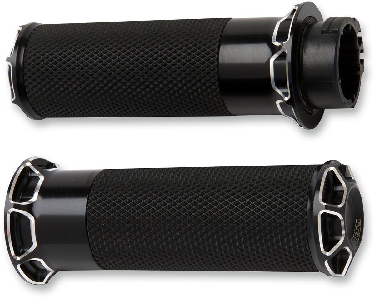 07-331 - Arlen Ness Fusion Beveled Grips For Harley Davidson FL 1200 1976-1977 - Black