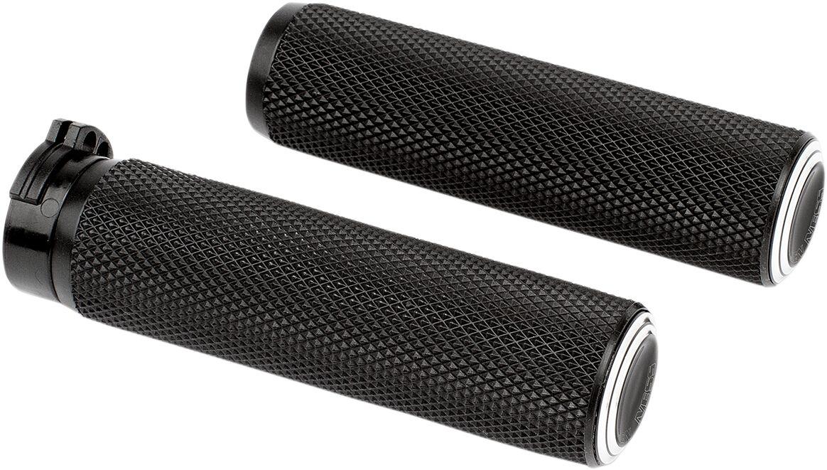 07-308 - Arlen Ness Fusion Dual Ring Grips For Harley Davidson FL 1200 1976-1977 - Black