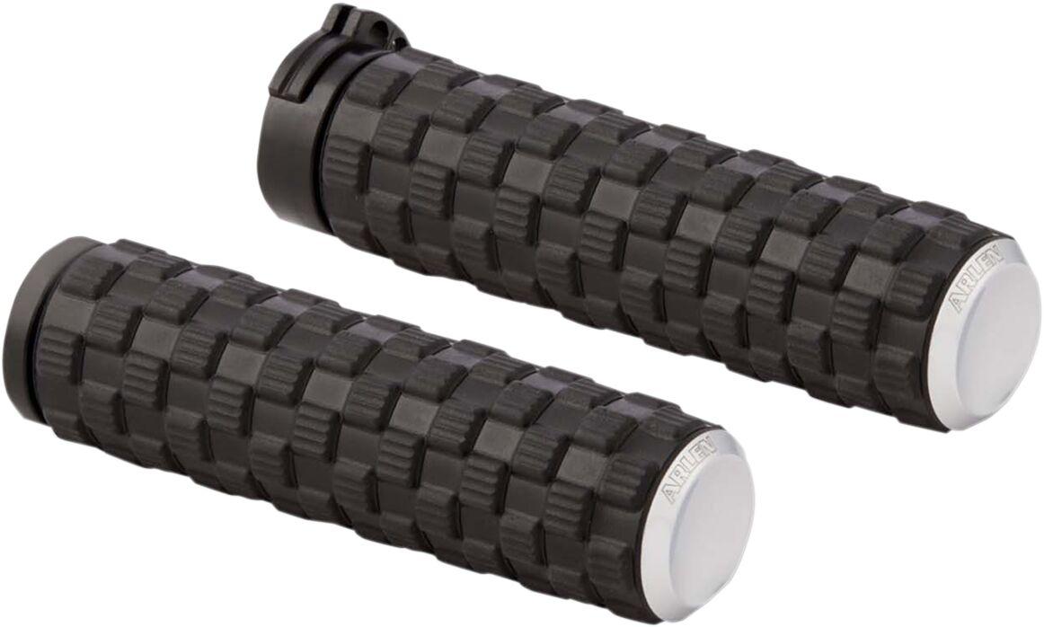 07-351 - Arlen Ness Air Trax Grips For Harley Davidson FL 1200 1976-1977 - Black/Chrome