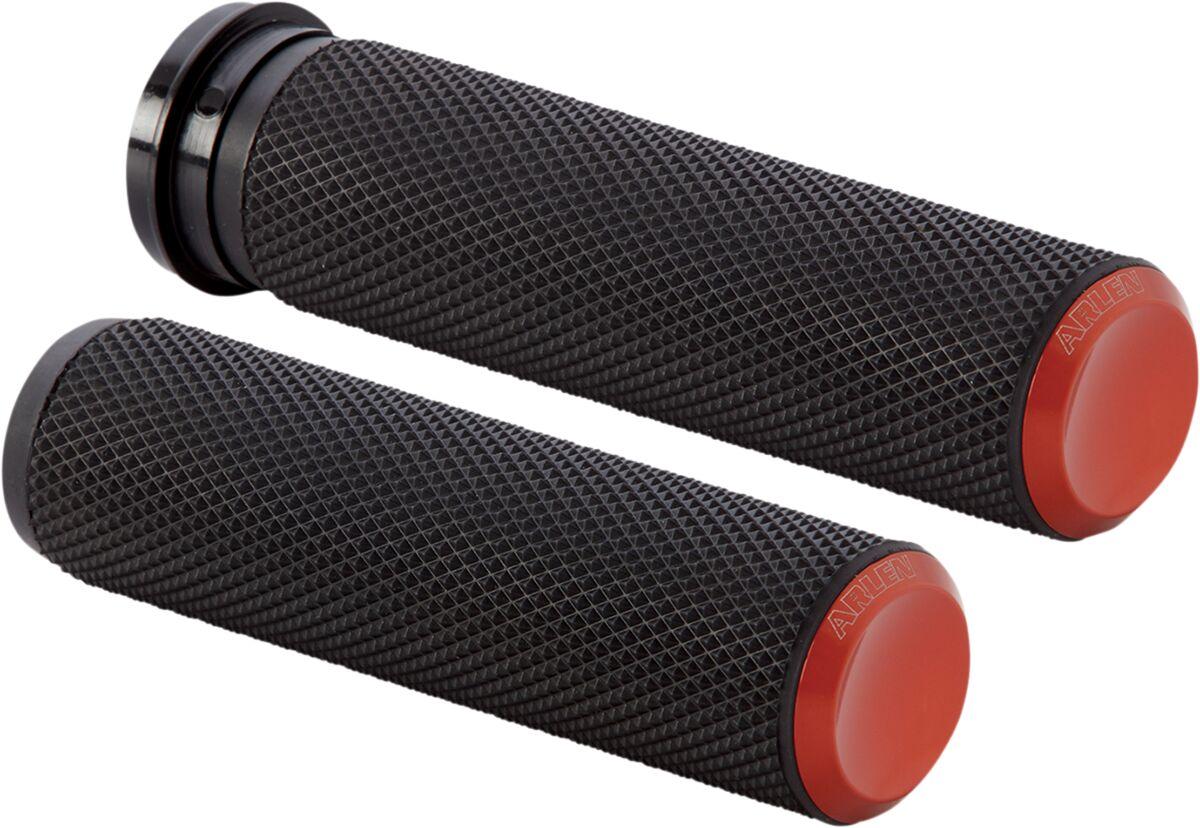 07-306 - Arlen Ness Knurled Grips For Harley Davidson FLD 1690 2012-2013 - Black/Orange