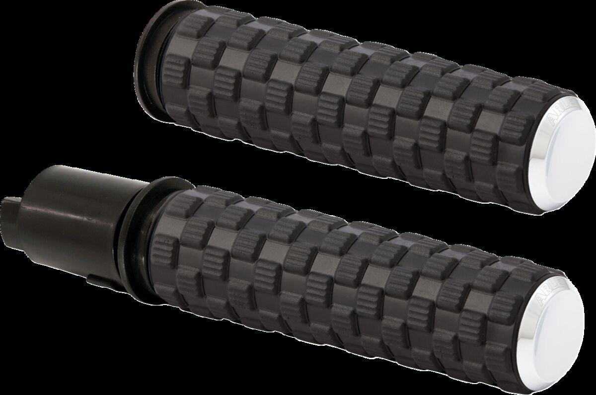 500-067 - Arlen Ness Air Trax Grips For Harley Davidson FLHX 1923 2024 - Black/Chrome