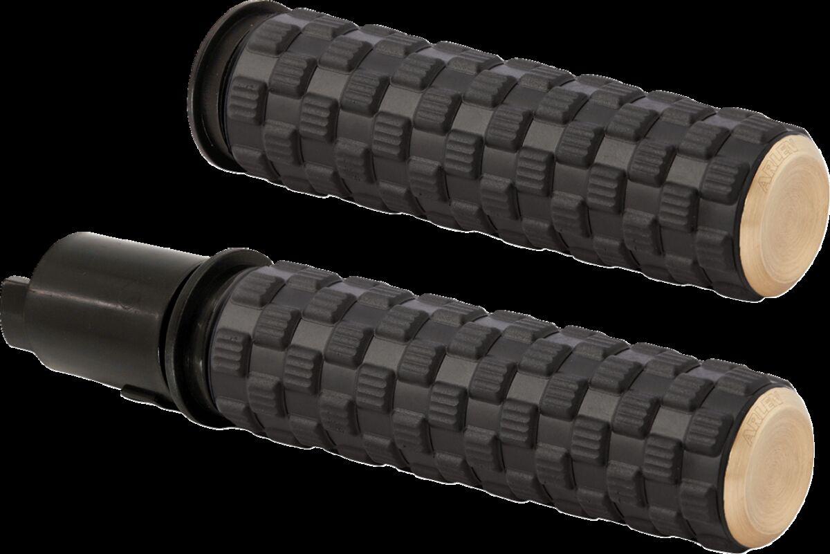 500-068 - Arlen Ness Air Trax Grips For Harley Davidson FLHX 1923 2024 - Black/Brass