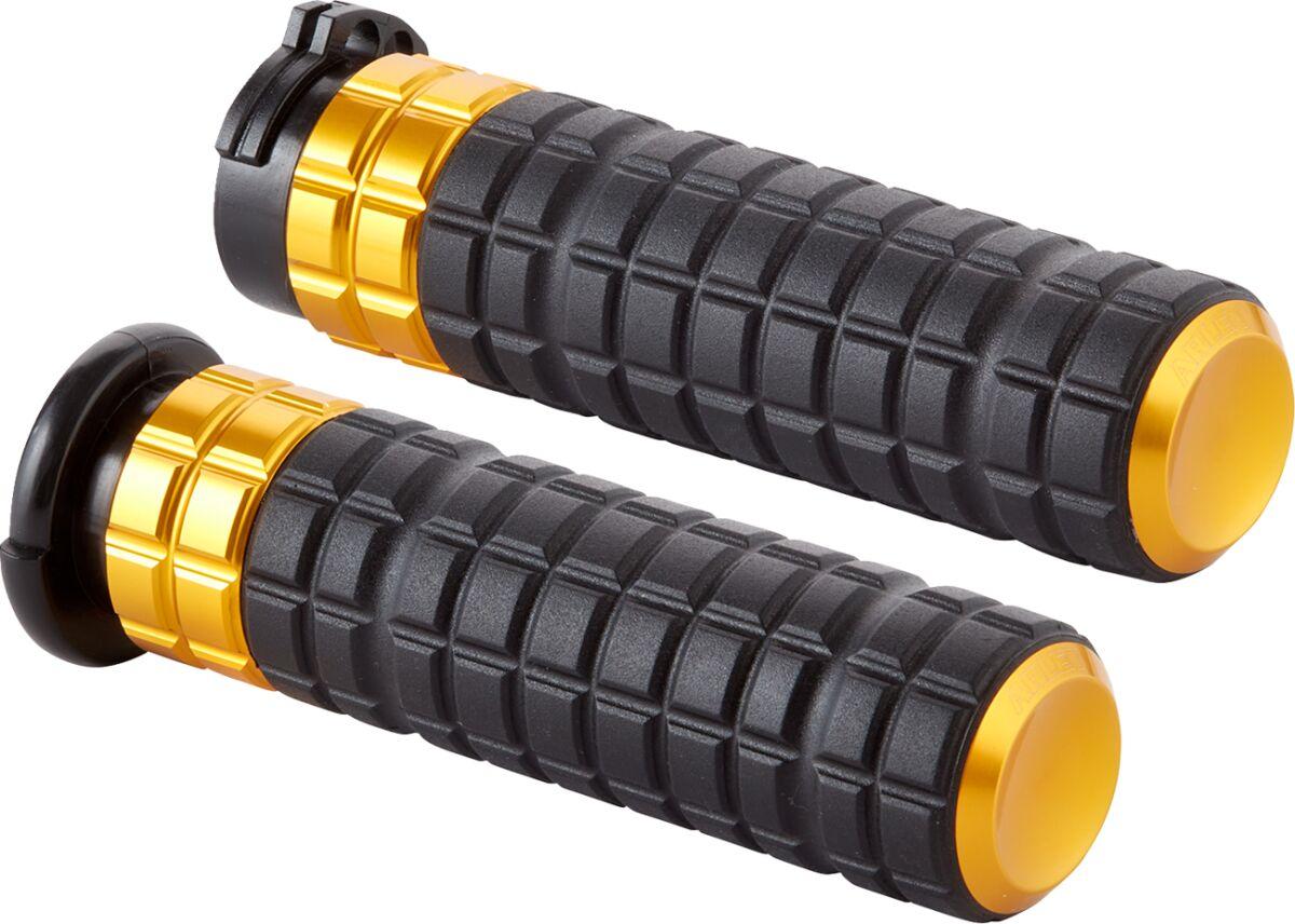500-018 - Arlen Ness SpeedLiner Grips For Harley Davidson FLD 1690 2012-2013 - Black/Gold