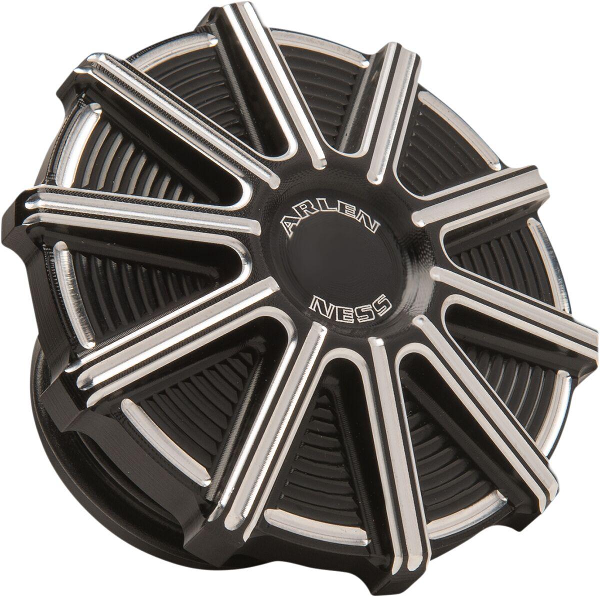 701-002 - Arlen Ness Vented Gas Cap For Harley Davidson FLD 1690 2012-2013 - Black/Silver