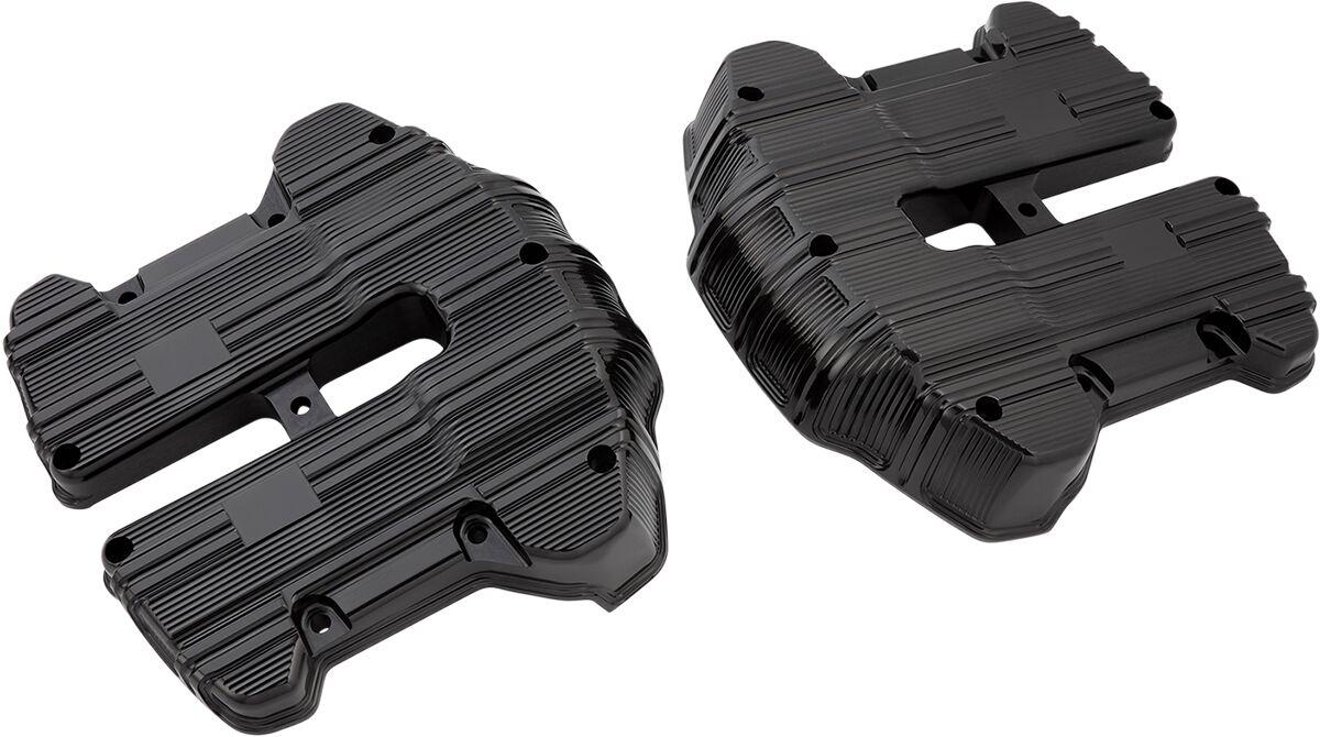 18-266 - Arlen Ness 10 Gauge Rocker Box Top Covers For Harley Davidson FLDE 1750 2018-2020 - Black