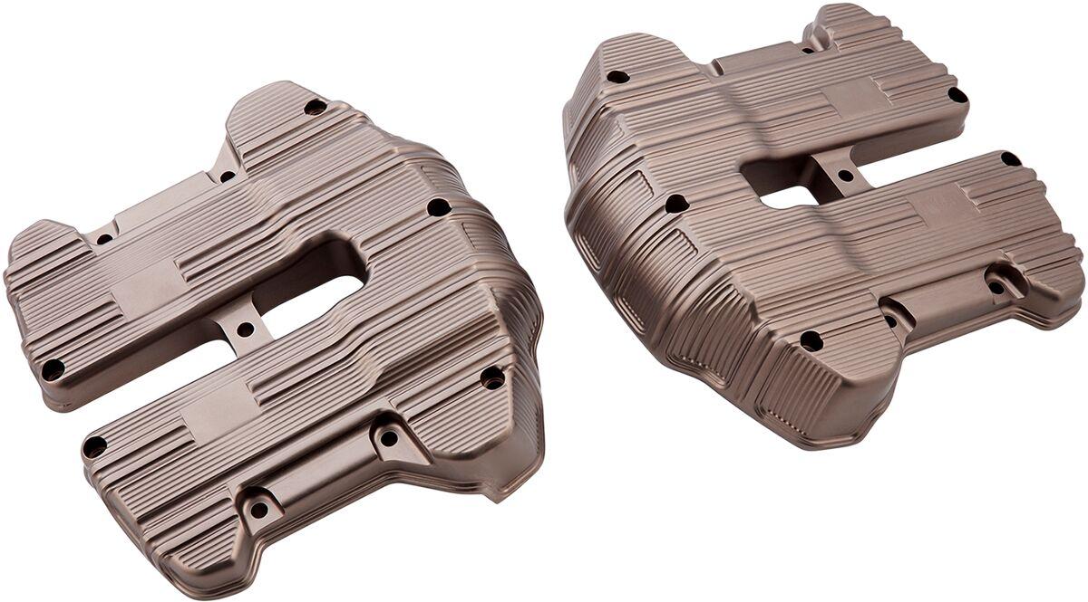 18-267 - Arlen Ness 10 Gauge Rocker Box Top Covers For Harley Davidson FLDE 1750 2018-2020 - Titanium