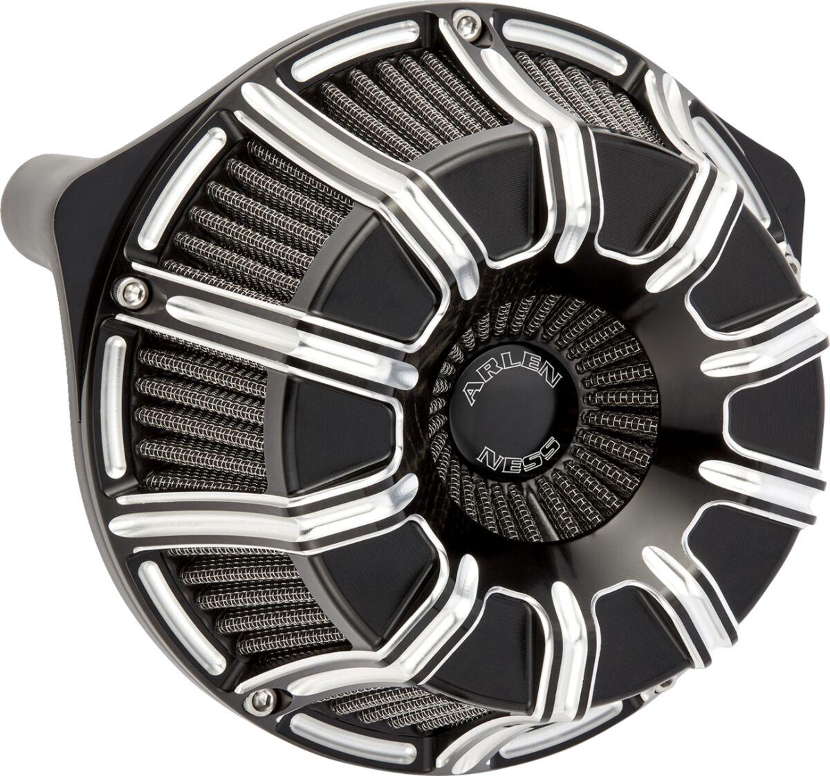 600-221 - Arlen Ness Inverted Series 10 Gauge Air Cleaner Kit For Harley Davidson FLHX 1923 2024-2026 - Black/Silver