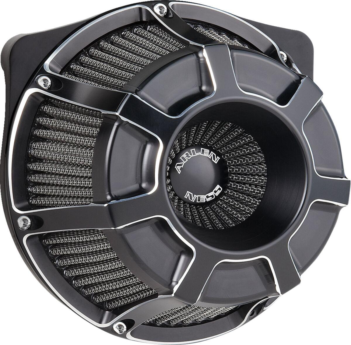 600-225 - Arlen Ness Inverted Series Beveled Air Cleaner Kit For Harley Davidson FLHX 1923 2024-2026 - Black/Silver