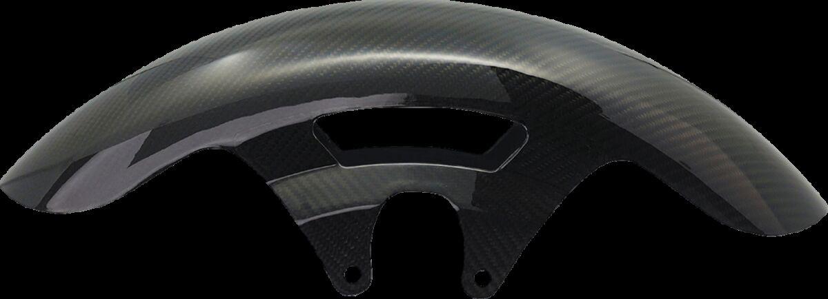210-010 - Arlen Ness Carbon Fibre 19" Cafe Fender For Harley Davidson FLH 1868 2021 48cm (19") Front - Black/Carbon Fibre