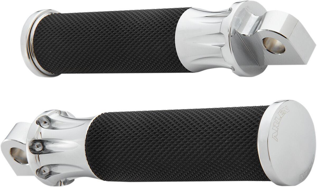 07-908 - Arlen Ness Fusion Male-Mount Footpegss For Harley Davidson FLD 1690 2012-2013 - Black/Chrome